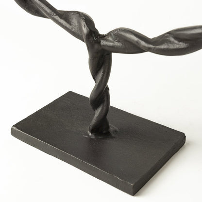 Rizwan (Large) Black Aluminum Braided Circular Object