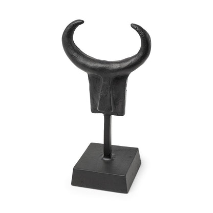 Caleb 4L x 5W Black Metal Tribal Figurine