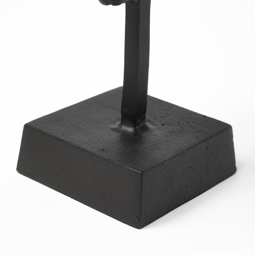 Caleb 4L x 5W Black Metal Tribal Figurine