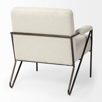 Cream Fabricgun Metal Gray Metal Frame Accent Chair