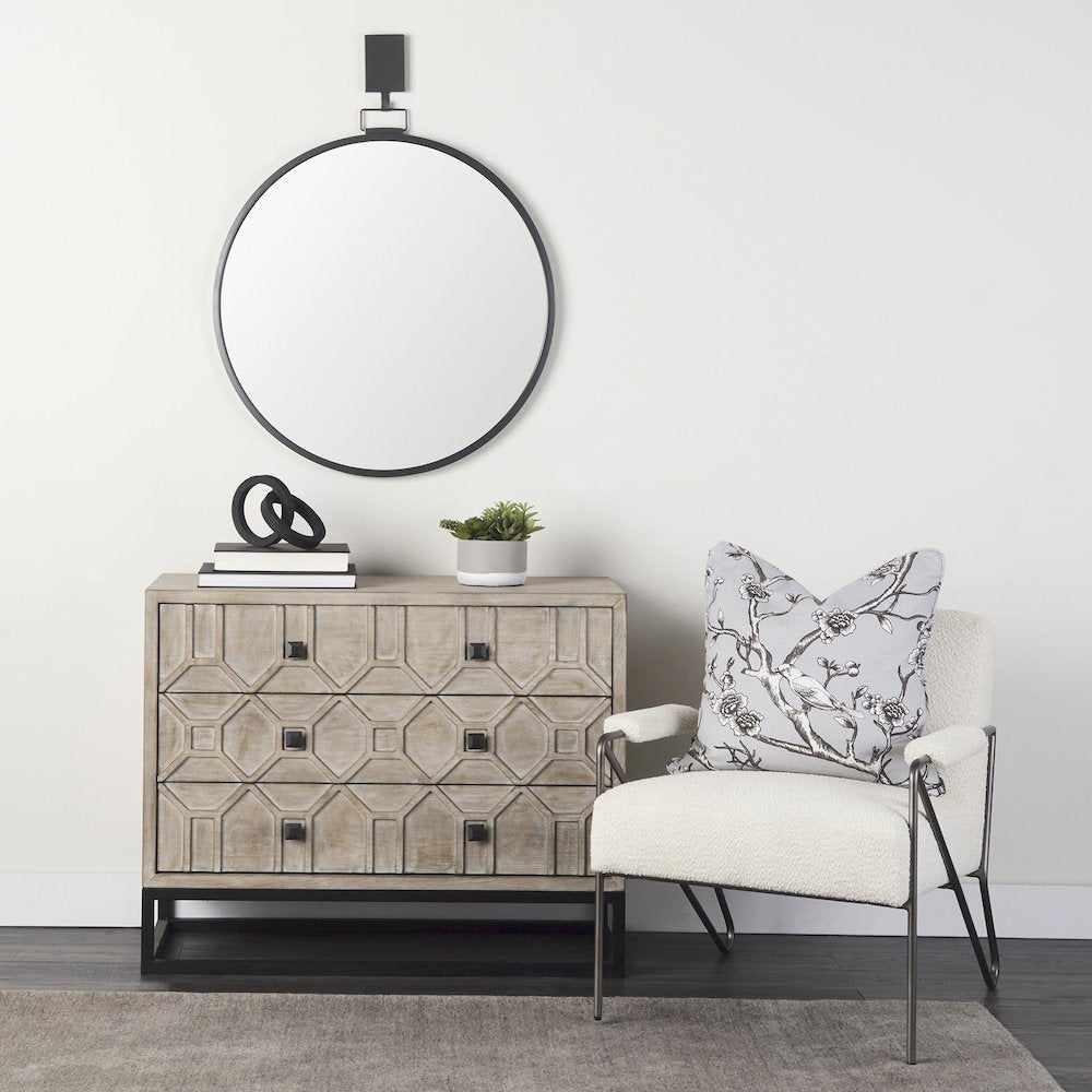 Cream Fabricgun Metal Gray Metal Frame Accent Chair