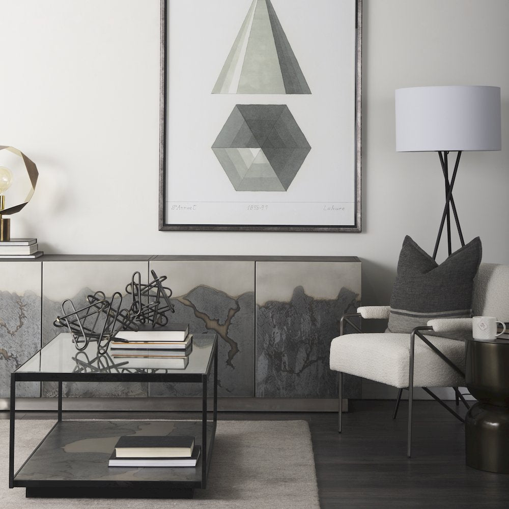 Cream Fabricgun Metal Gray Metal Frame Accent Chair