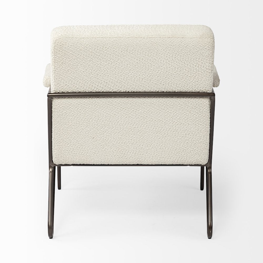 Cream Fabricgun Metal Gray Metal Frame Accent Chair