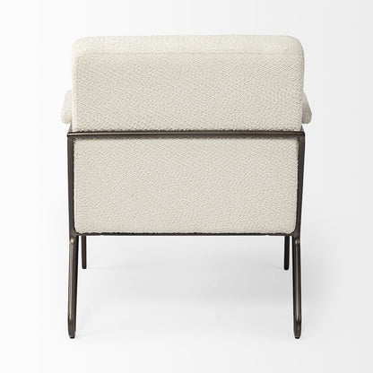 Cream Fabricgun Metal Gray Metal Frame Accent Chair