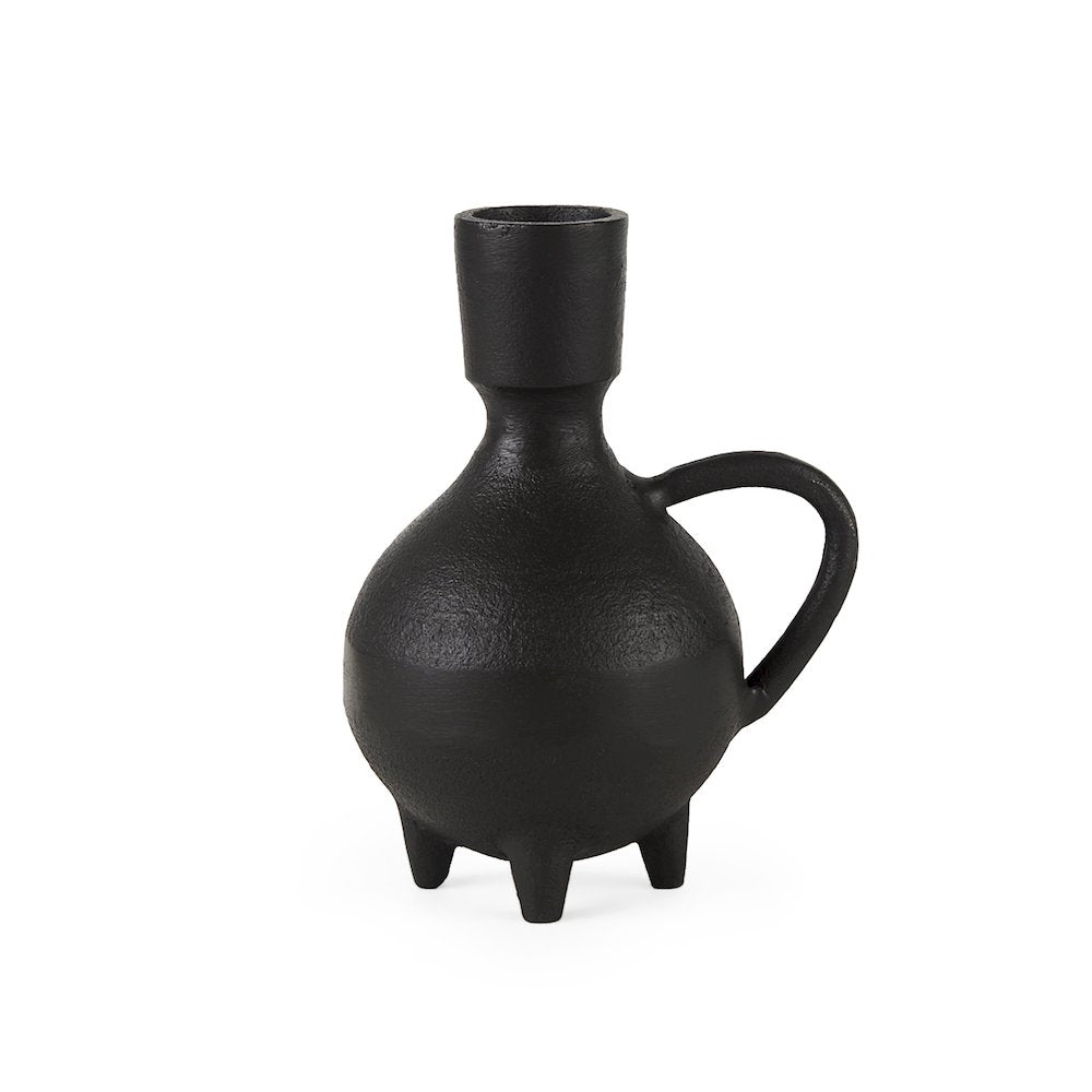 Cyrus Black Spherical Vase Flute Decorative Object