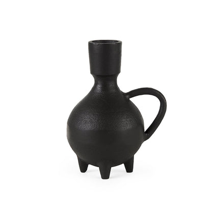 Cyrus Black Spherical Vase Flute Decorative Object