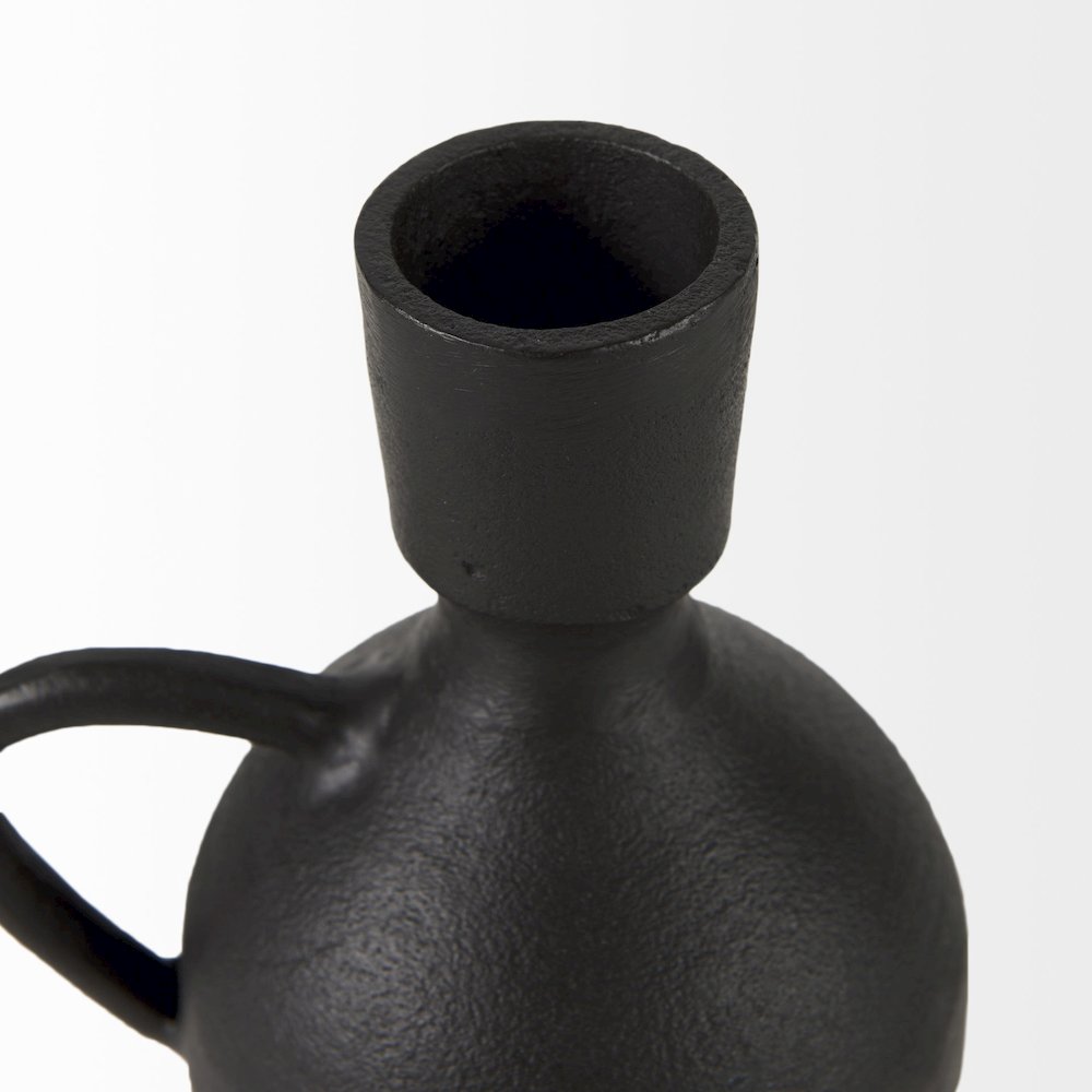 Cyrus Black Spherical Vase Flute Decorative Object