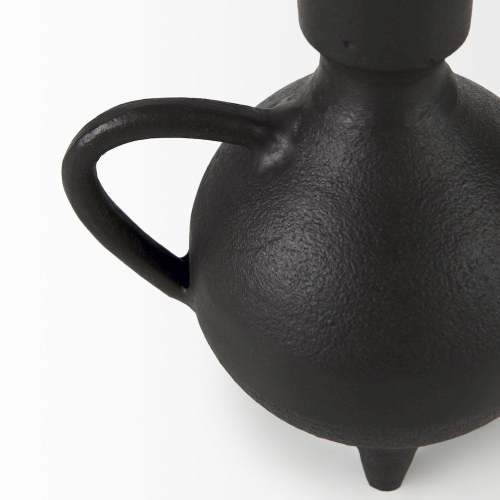 Cyrus Black Spherical Vase Flute Decorative Object