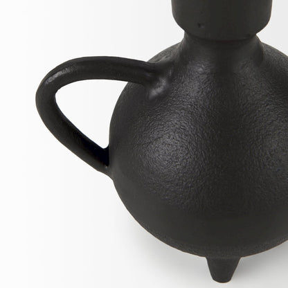 Cyrus Black Spherical Vase Flute Decorative Object