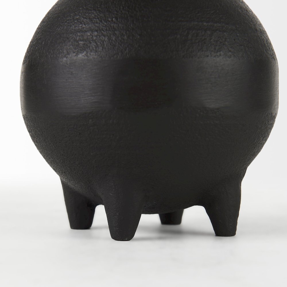 Cyrus Black Spherical Vase Flute Decorative Object