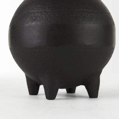 Cyrus Black Spherical Vase Flute Decorative Object