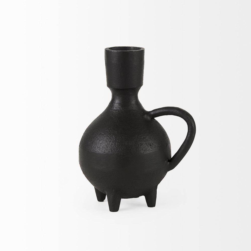 Cyrus Black Spherical Vase Flute Decorative Object