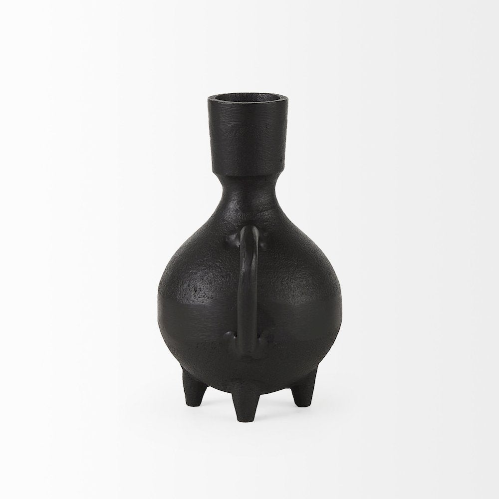 Cyrus Black Spherical Vase Flute Decorative Object