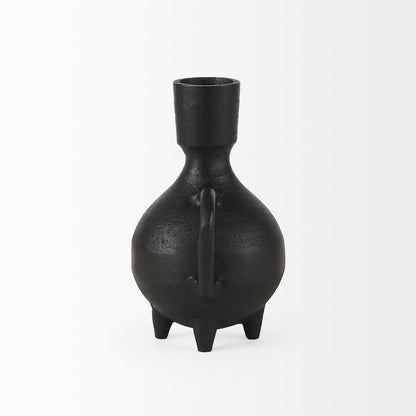 Cyrus Black Spherical Vase Flute Decorative Object