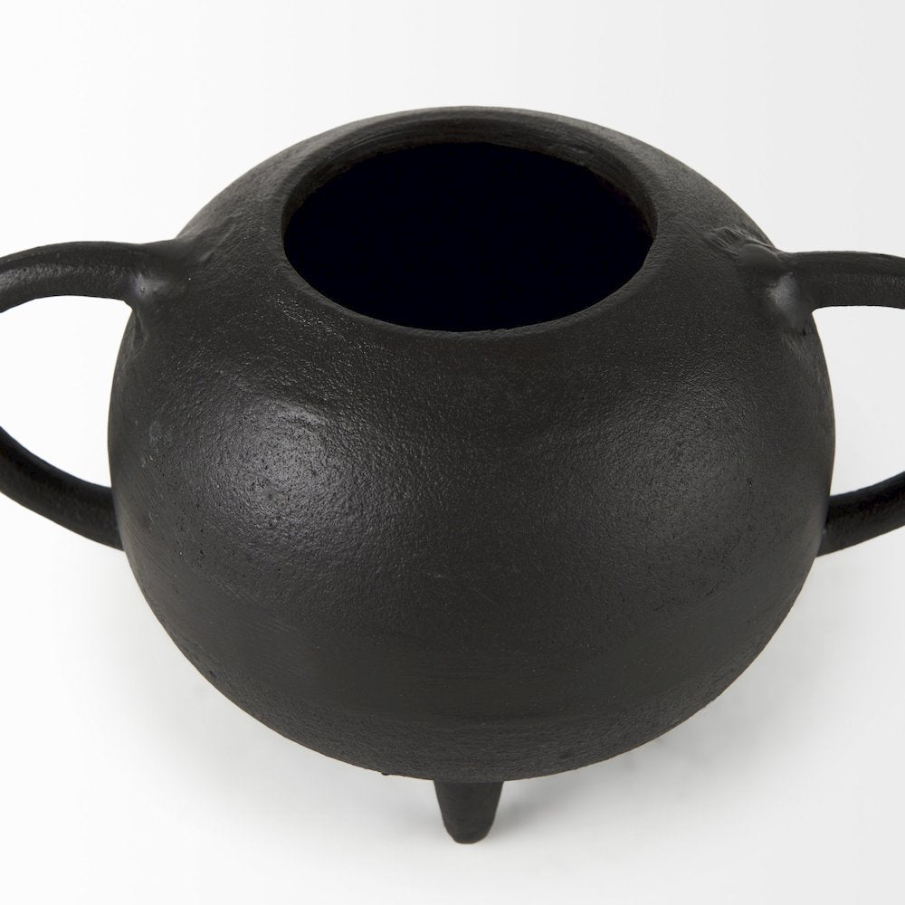 Cyrus Black Spherical Vase Decorative Object