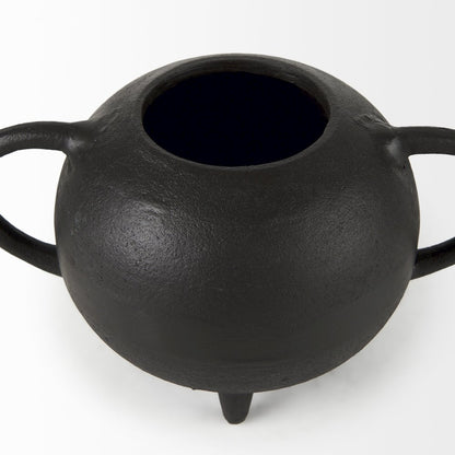 Cyrus Black Spherical Vase Decorative Object