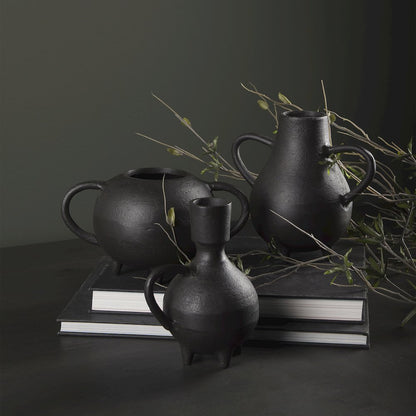 Cyrus Black Spherical Vase Decorative Object