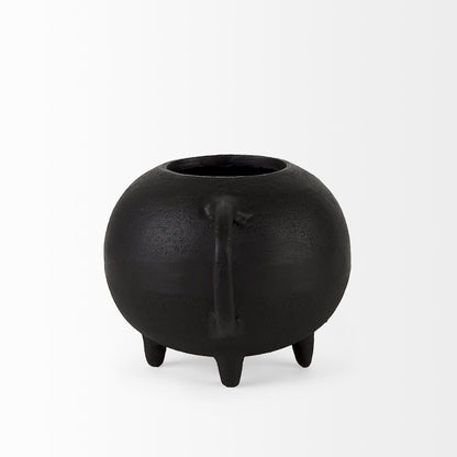 Cyrus Black Spherical Vase Decorative Object