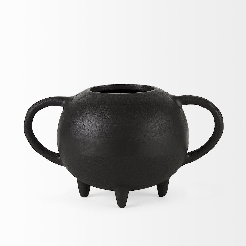 Cyrus Black Spherical Vase Decorative Object