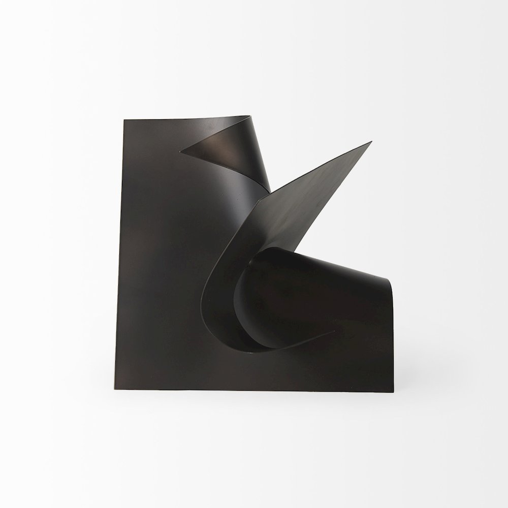 Francesca 11.8L x 11.8W x 11.8H Black Metal Sculptural Decorative Object