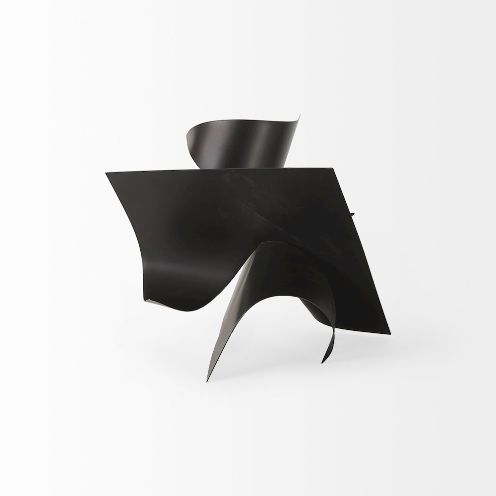 Francesca 11.8L x 11.8W x 11.8H Black Metal Sculptural Decorative Object
