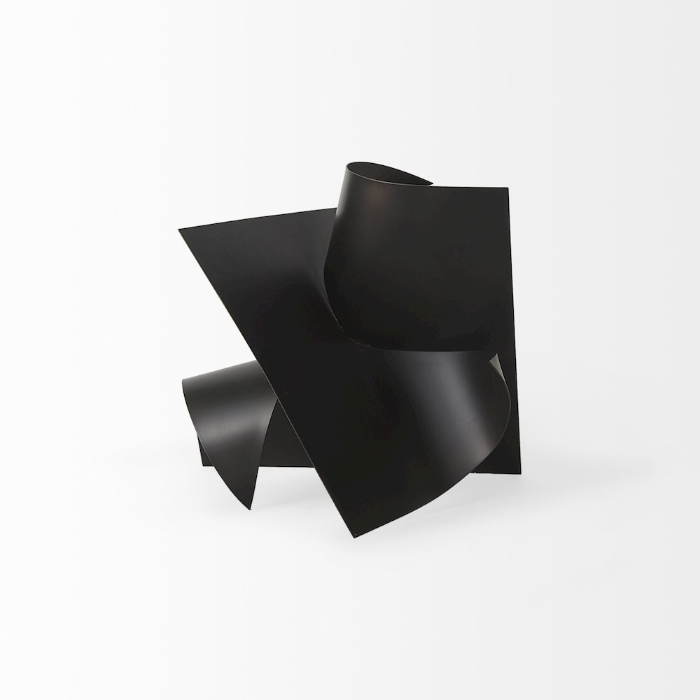 Francesca 11.8L x 11.8W x 11.8H Black Metal Sculptural Decorative Object