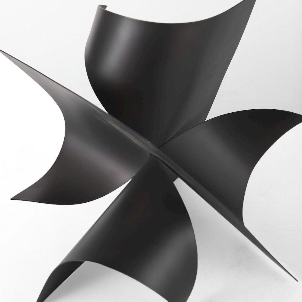 Francesca 11.8L x 11.8W x 11.8H Black Metal Sculptural Decorative Object