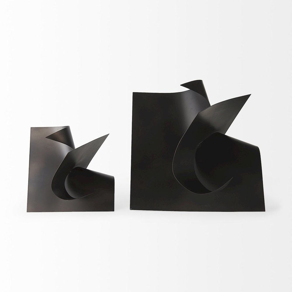 Francesca 18.1L x 18.1W x 18.1H Black Metal Sculptural Decorative Object
