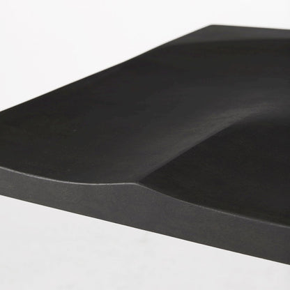Black Wood Black Metal Base C-Shape Bar Stool