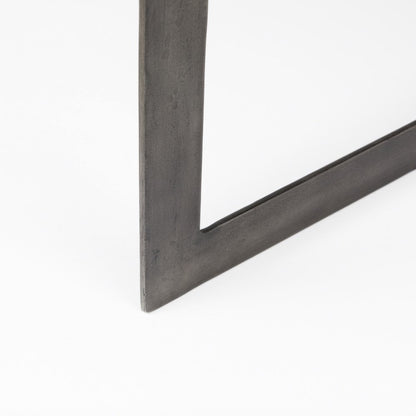 Medium Brown Woodantique Nickel Metal Base Square Coffee Table