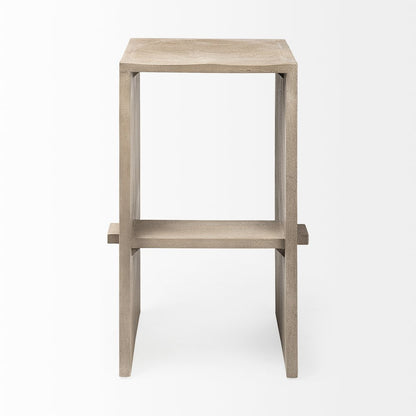 30" Seat Height Light Gray Wood Bar Stool