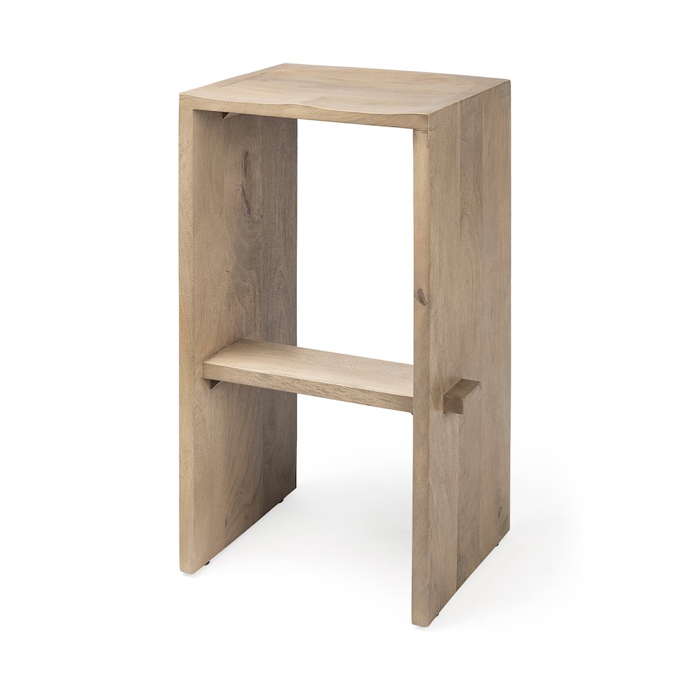 30" Seat Height Light Brown Wood Bar Stool