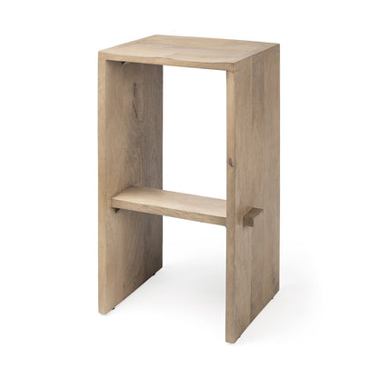 30" Seat Height Light Brown Wood Bar Stool