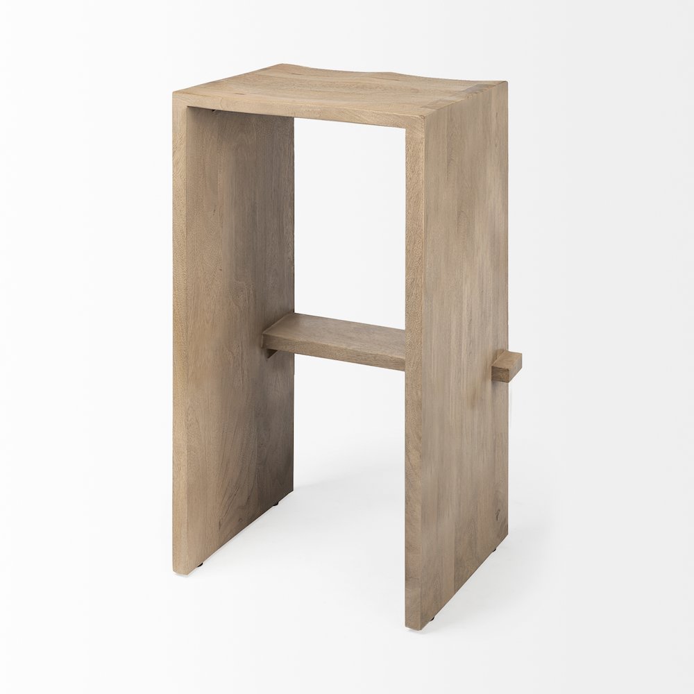30" Seat Height Light Brown Wood Bar Stool