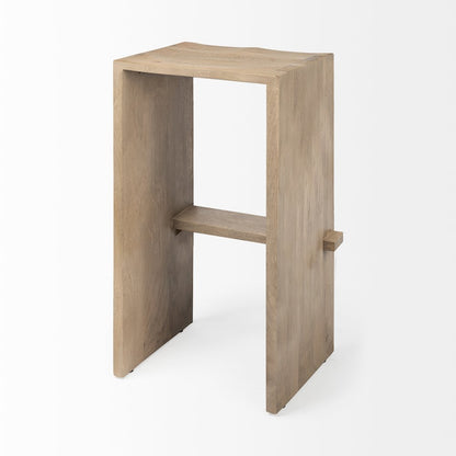 30" Seat Height Light Brown Wood Bar Stool