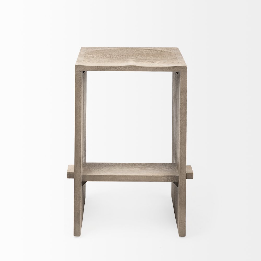 26" Seat Height Light Gray Wood Counter Stool