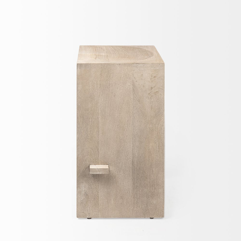 26" Seat Height Light Gray Wood Counter Stool