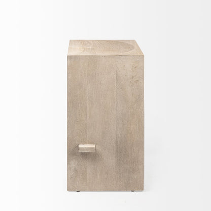 26" Seat Height Light Gray Wood Counter Stool