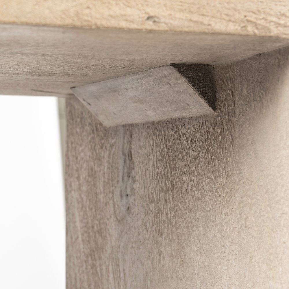 26" Seat Height Light Gray Wood Counter Stool