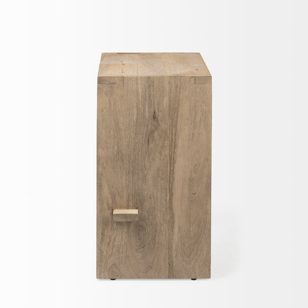 26" Seat Height Light Brown Wood Counter Stool