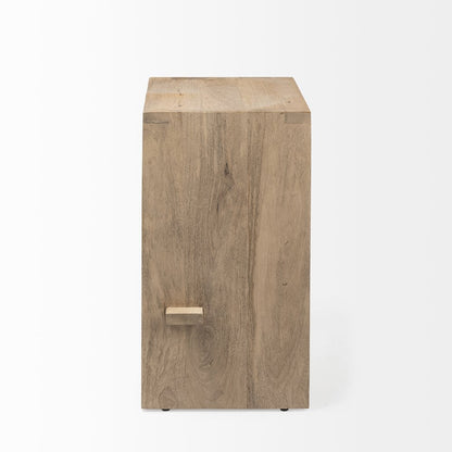 26" Seat Height Light Brown Wood Counter Stool