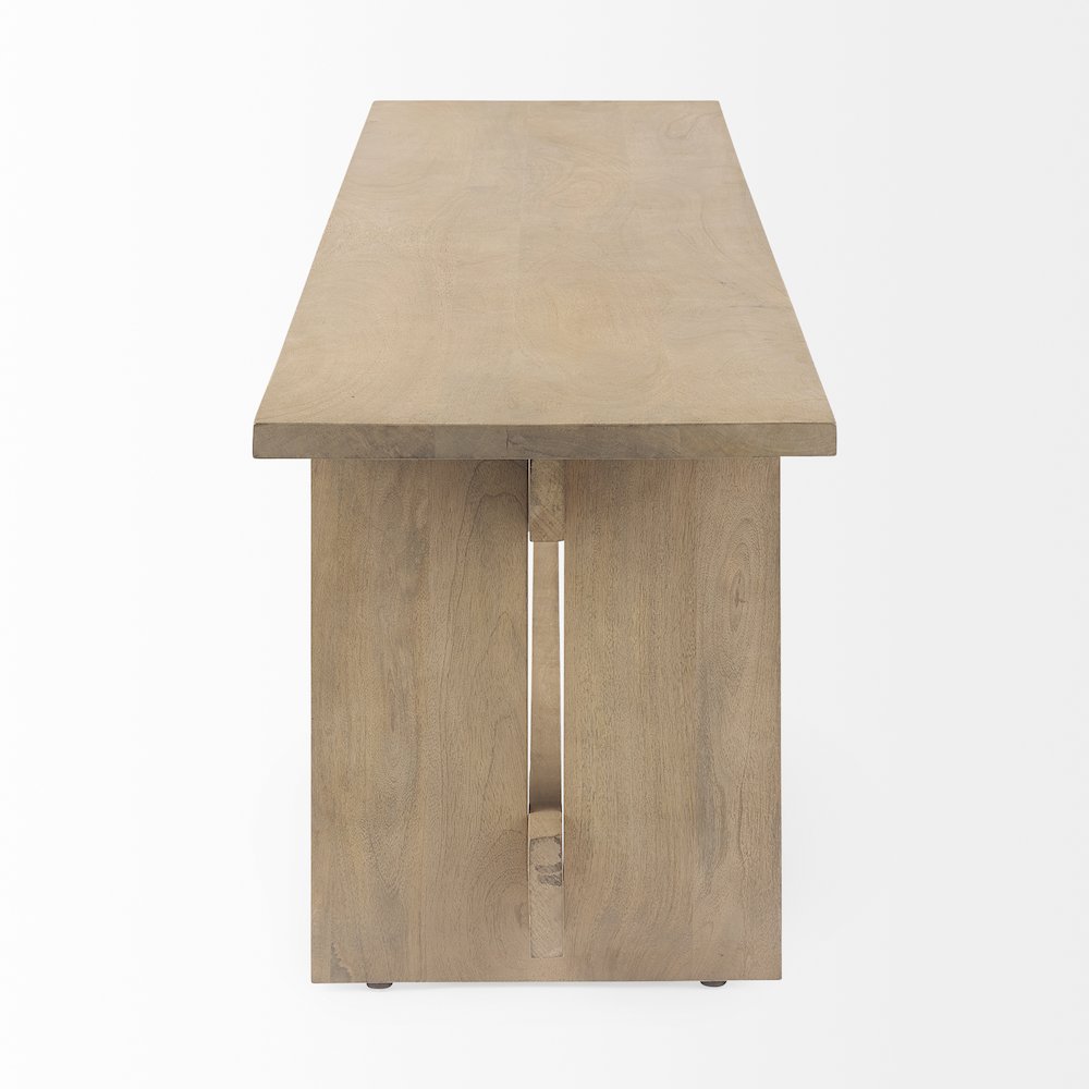 18H Light Brown Wood Dining Bench