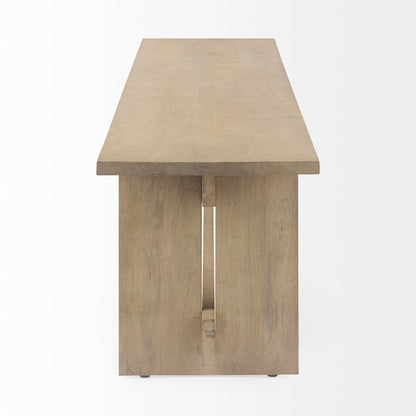18H Light Brown Wood Dining Bench