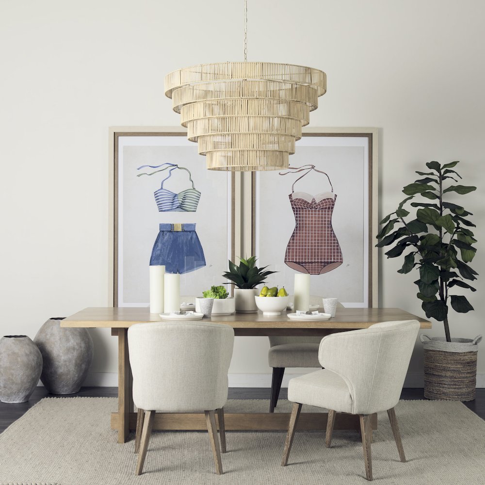 84L Light Brown Wood Dining Table