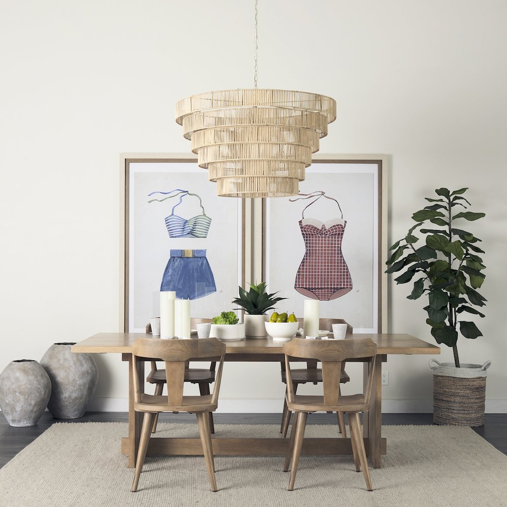 84L Light Brown Wood Dining Table