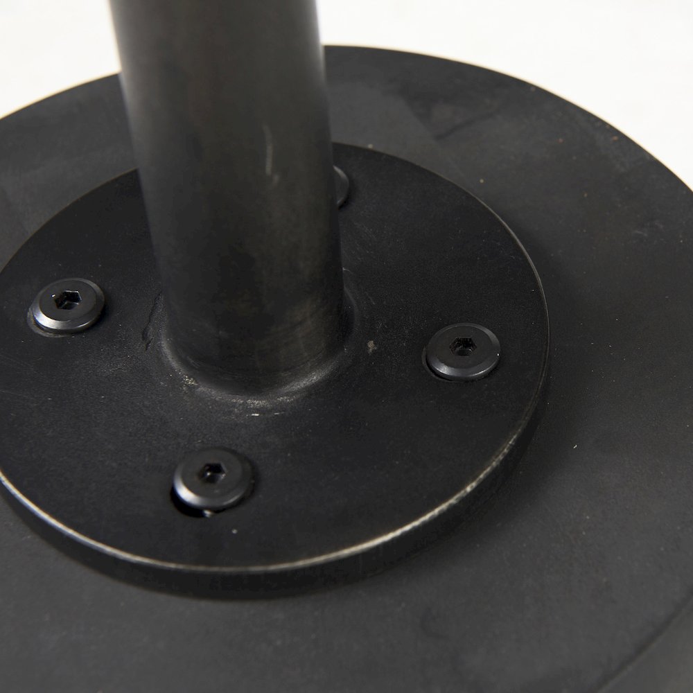 Maxwell 20" Round Dark Brown Wood Black Metal Pedestal Side Table