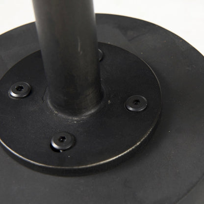 Maxwell 20" Round Dark Brown Wood Black Metal Pedestal Side Table