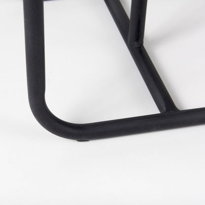 Kyra White Marble TopBlack Iron Frame C-Shaped End and Side Table