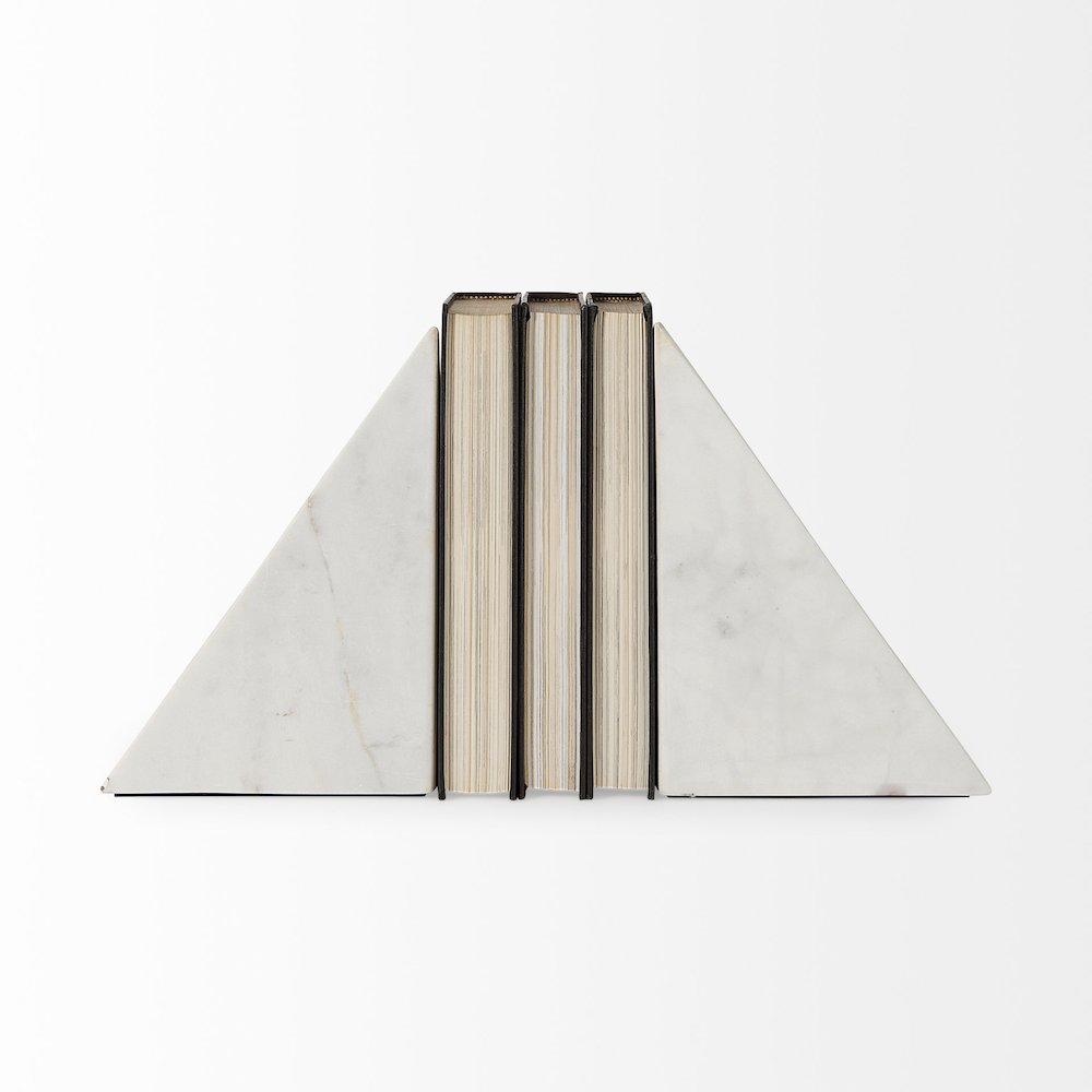 8.0"L X 6.0"W X 7.0"H Marble Set Of Two Bookends
