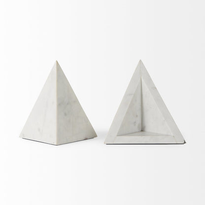 8.0"L X 6.0"W X 7.0"H Marble Set Of Two Bookends